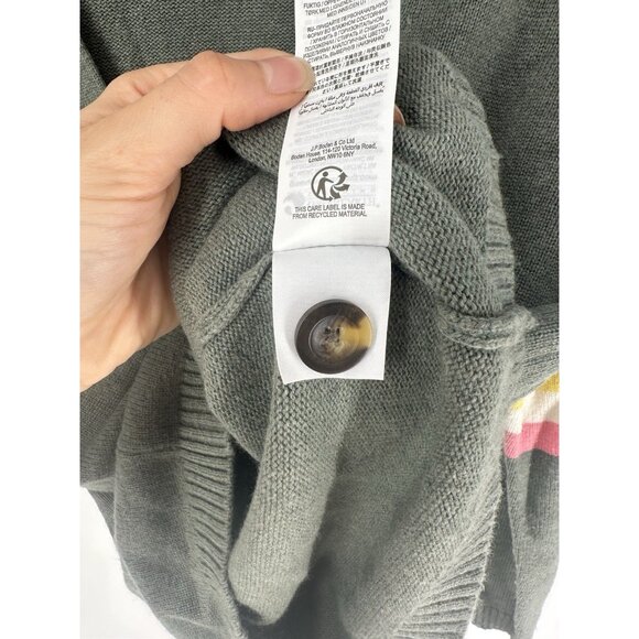 BODEN Lennox Cardigan Sweater Rainbow Stripe Cashmere Wool Academia 4 - Picture 5 of 7